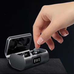 Black Invisible Digital Rechargeable Wireless Earphone