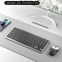 1 Set Rechargeable Wireless Slim Keyboard Mini Ergonomic Keyboard and Mouse Combo