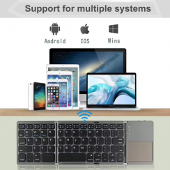 3 Pcs Foldable Wireless Keyboard With Touchpad